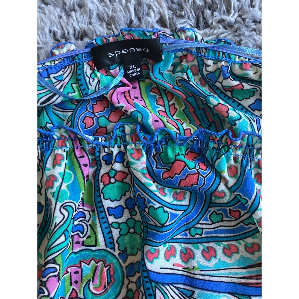 Spense Top Shirt Shear Floral Womans XL Blouse - Picture 3 of 9